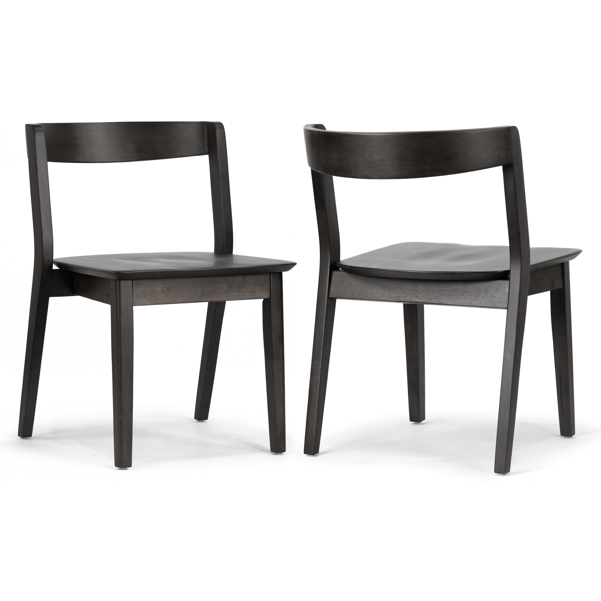 Set of 2 Astor Black Solid Wood Chair with Curved Back - Overstock - 3