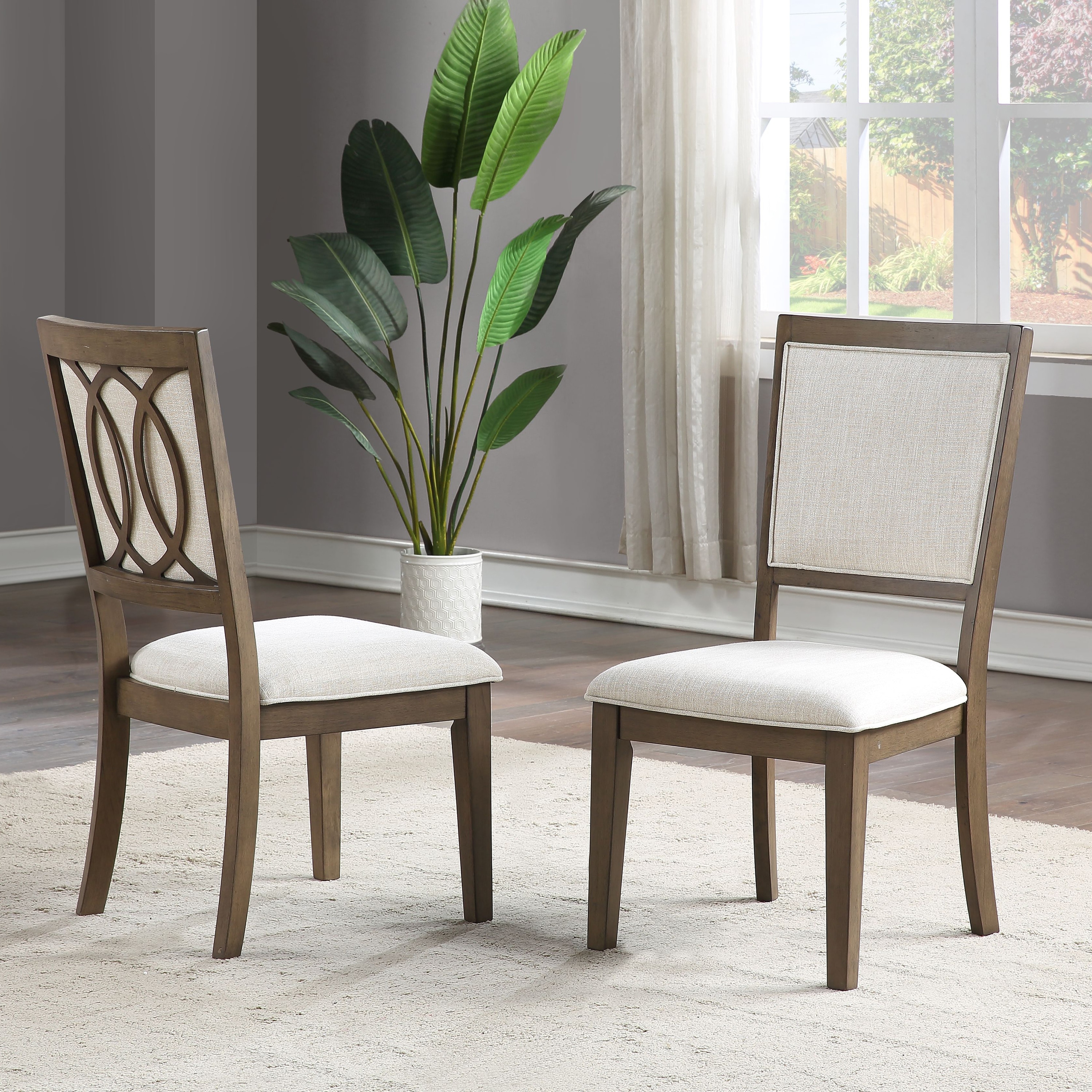 Gracewood Hollow Belhaven Upholstered Wood Side Chair - Set of 2 - Ove