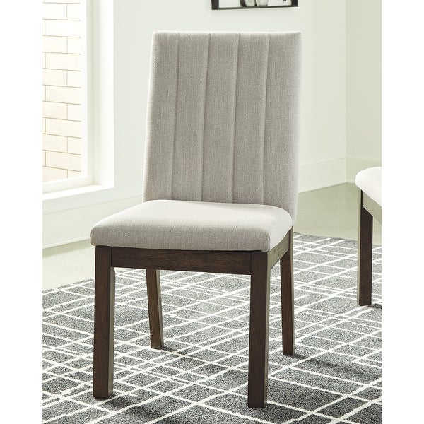 Dellbeck Casual Dining Upholstered Side Chair Set of 2, Beige - Standa