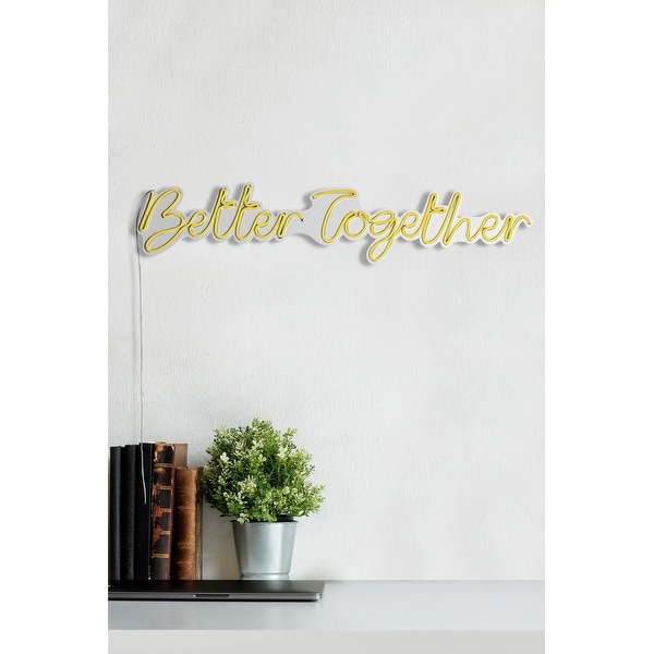 33.1 Novelty Better Together Led Neon Sign Wall Décor - Overstock - 3