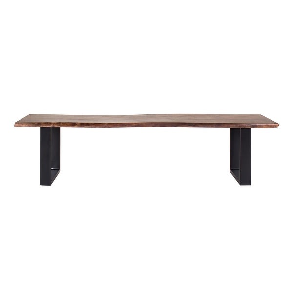 Jessore Handmade Live Edge Acacia Wood & Iron Dining Bench - Overstock