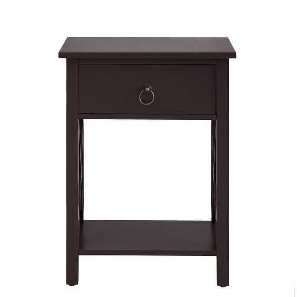 Alisa Bedside Table Set of 2 Night Stand Wooden End Tables Set of 2 Si