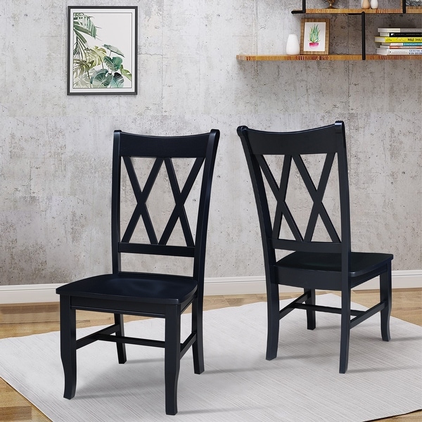 Double XX Solid Wood Chairs - Set of Two - Overstock - 29901684