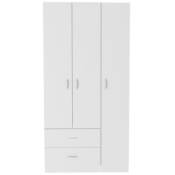 Bosko 3 Doors Armoire, 2 Drawers, 4 Shelves, Metal Rod - - 34518435