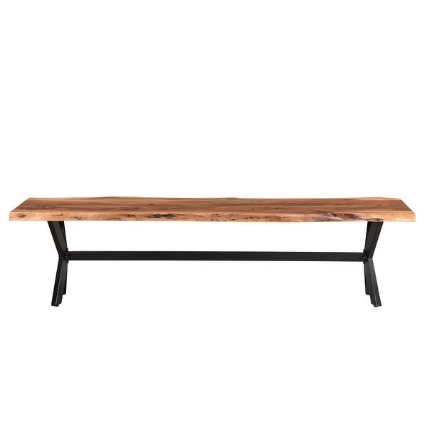 Sienna 69 Live Edge Wood X-leg Dining Bench - Overstock - 36058505