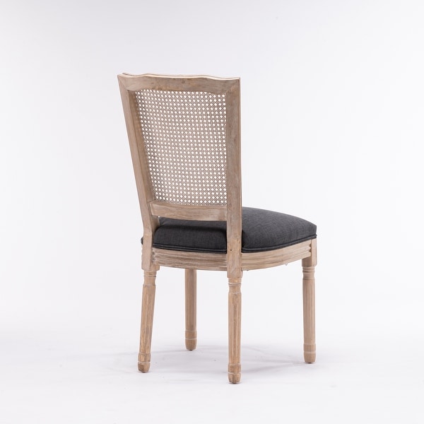 2pcs French Style Dining Chair with Square Rattan Backrest - Overstock