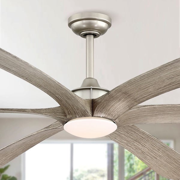 72-inch Driftwood 6-Blade DC Motor Ceiling Fan with Light and Remote |