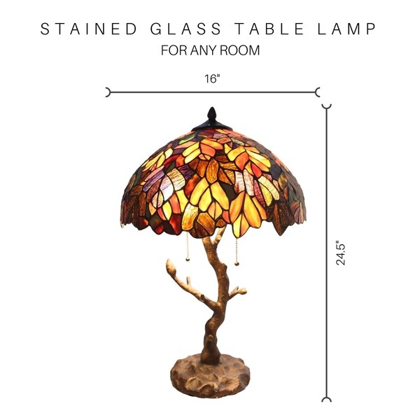 Copper Grove Eugenia Stained Glass 24.5-inch Tiffany-style Lamp with T