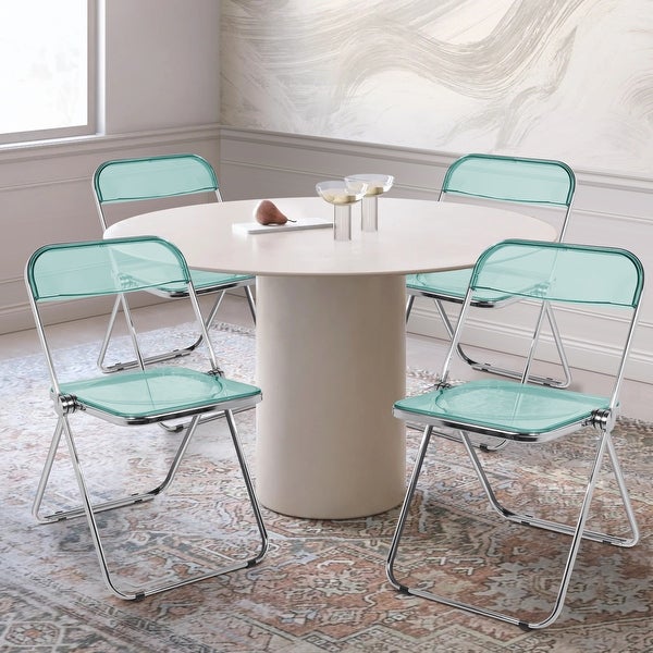 Modern Transparent Acrylic Folding Chair with Metal Frame - Overstock