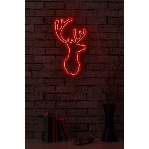 13.4 Christmas Novelty Reindeer Led Neon Sign Wall Décor - Overstock