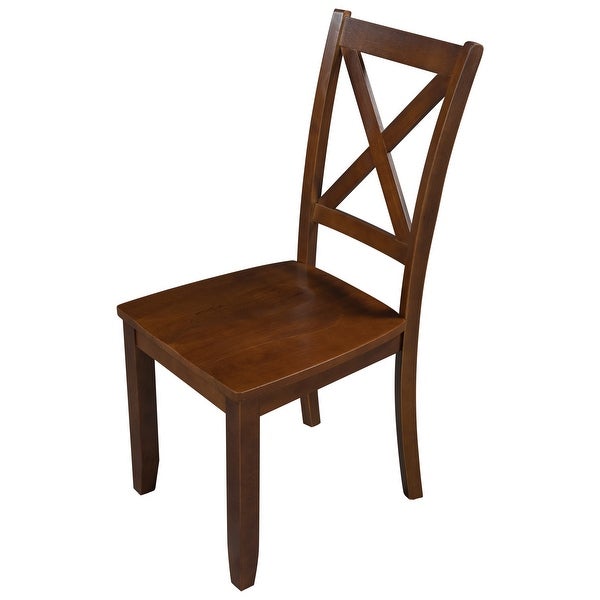 2-Piece X-Back Wood Breakfast Nook Dining Chairs for Small Places - Ov