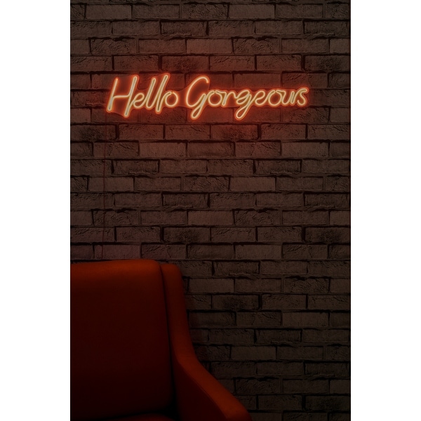 29.5 Novelty Hello Gorgeous Led Neon Sign Wall Décor - Overstock - 36