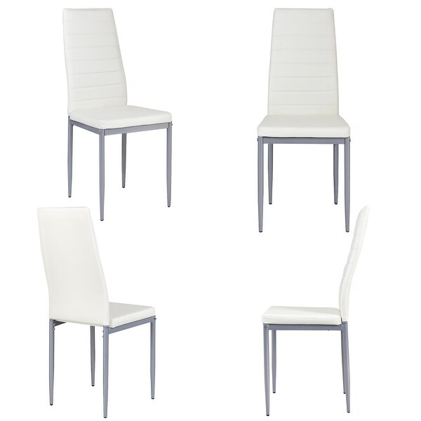 4 PCS PU Leather Dining Side Chairs with Padded Seat - Overstock - 361