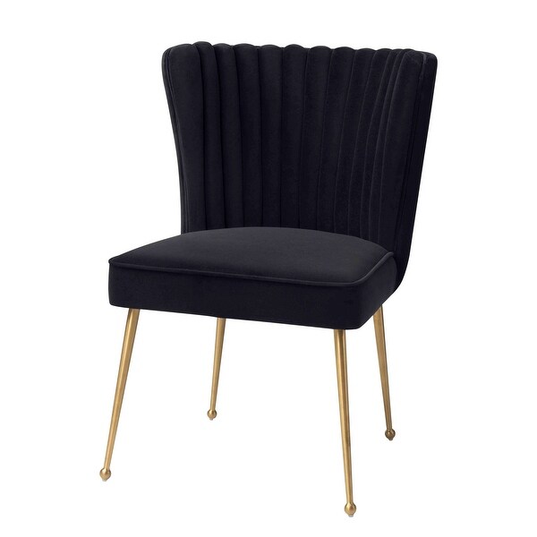 Sansa Velvet Upholstered Dining Accent Chair with Brushed Angled Legs