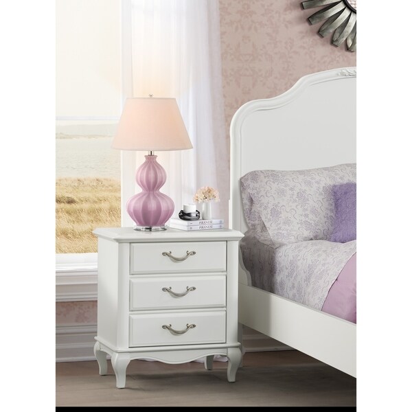 Martin Svensson Home Kelly 3 Drawer Nightstand, White - - 29806958