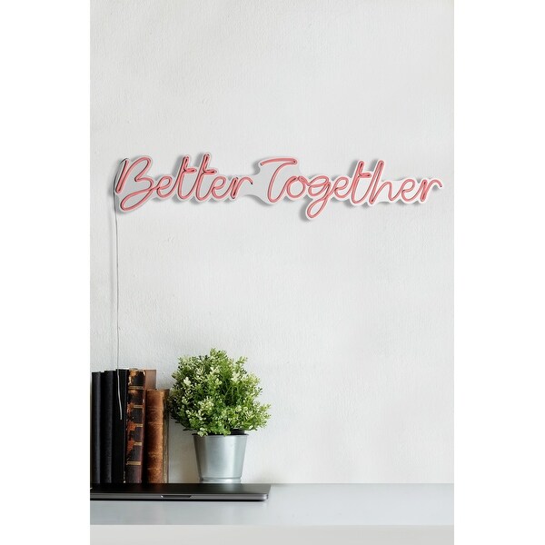 33.1 Novelty Better Together Led Neon Sign Wall Décor - Overstock - 3