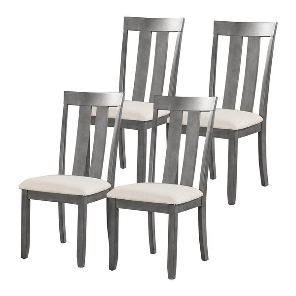 Set of 4 Dining Chairs Soft Fabric Dining Room Chairs with Seat Cushio