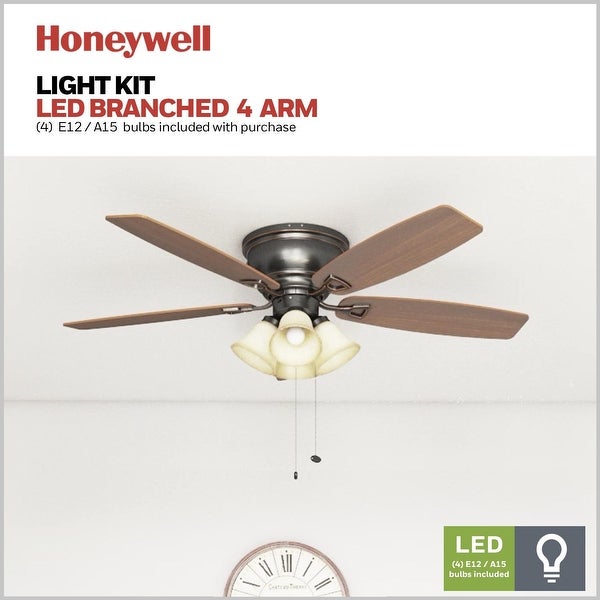 Honeywell Glen Alden 4-light Oil Rubbed Bronze Hugger Ceiling Fan | Ov