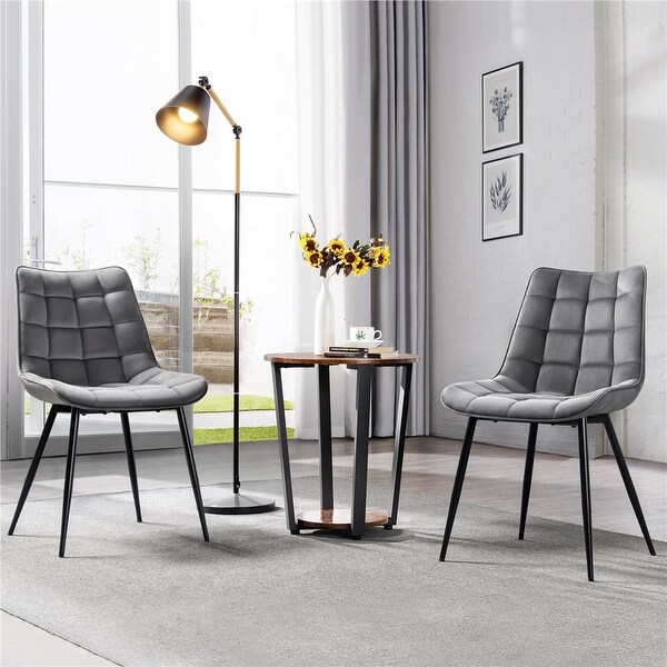 Modern Upholstered Dining Chairs for Living Room, Set of 2, Gray - Ove