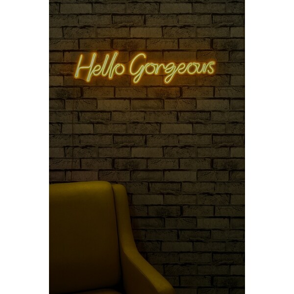 29.5 Novelty Hello Gorgeous Led Neon Sign Wall Décor - Overstock - 36