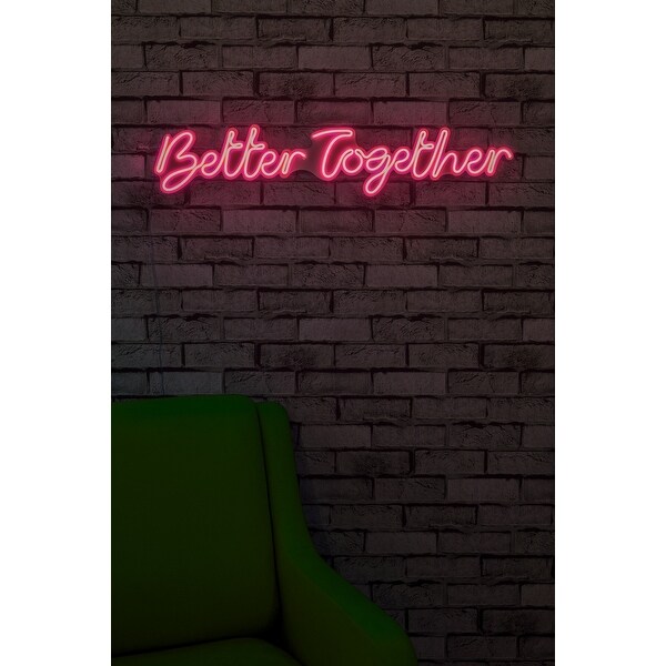 33.1 Novelty Better Together Led Neon Sign Wall Décor - Overstock - 3