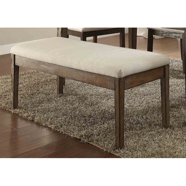 Global Pronex Claudia Bench in Beige Linen & Salvage Brown for Living