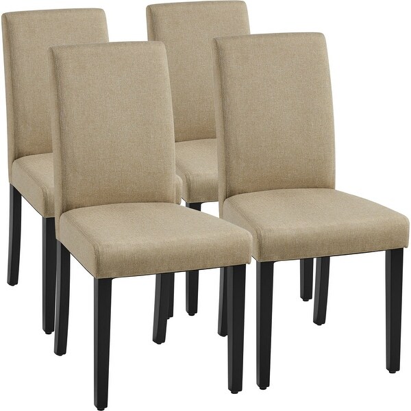 4pcs Fabric Upholstered Parson Dining Chairs for Home, Dark Gray - Ove