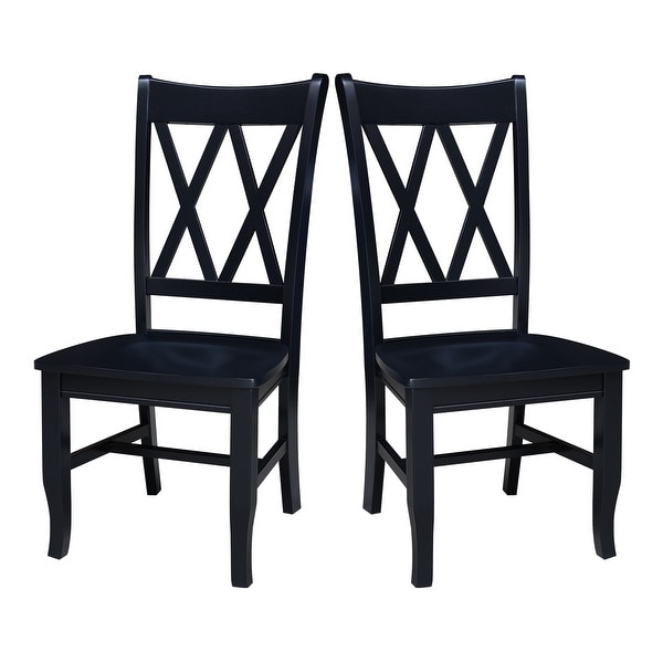 Double XX Solid Wood Chairs - Set of Two - Overstock - 29901684