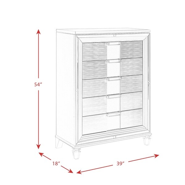 Picket House Furnishings Charlotte 5-Drawer Flip-Top Chest in White -