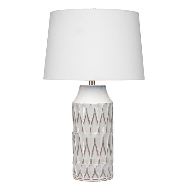 Alden Décor Tessa Ceramic Table Lamp, White - Overstock - 29620797