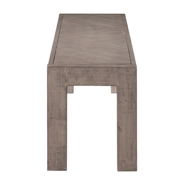 The Gray Barn Aubree Reclaimed Wood Weathered Gray Dining Bench - Over