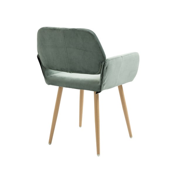 Velet Upholstered Side Dining Chair with Metal Leg(velet+Walnut Wooden