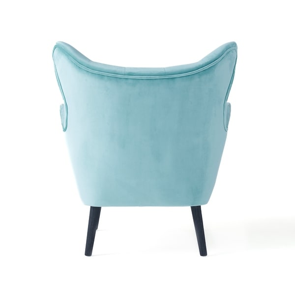 Simon Light Blue Fabric Wingback Chair - Overstock - 36701967