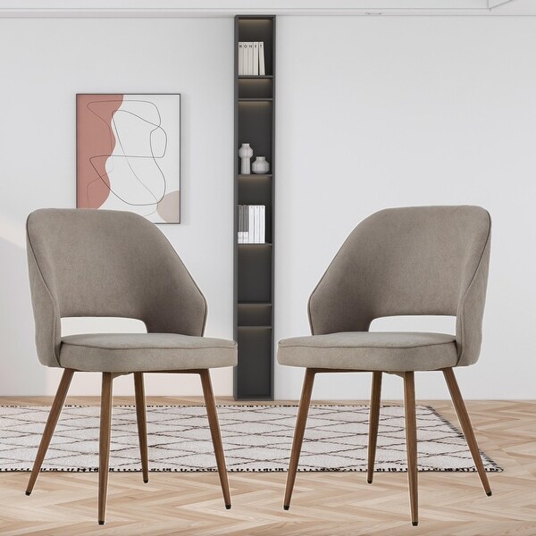 Set of 2 Modern Dining Chairs with Metal Legs - Overstock - 37455642