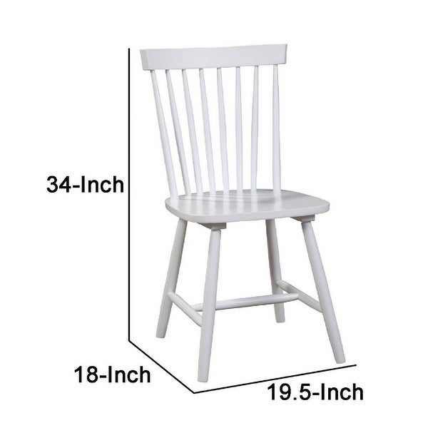 Ray 18 Inch Dining Side Chair, Rubberwood, Windsor Back, Set of 2, Bla