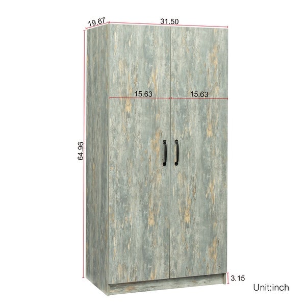 High wardrobe and kitchen cabinet with 2 doors - - 37010630