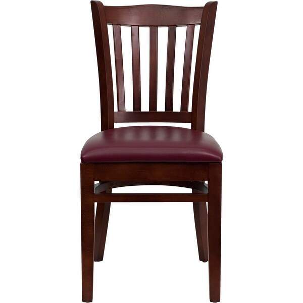 Mahogany Hardwood Slat Back Restaurant Chair - 17.5W x 20.75