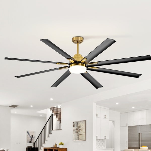 72 Gold LED Ceiling Fan with Light Kit and Remote(8-blade) | Overstock