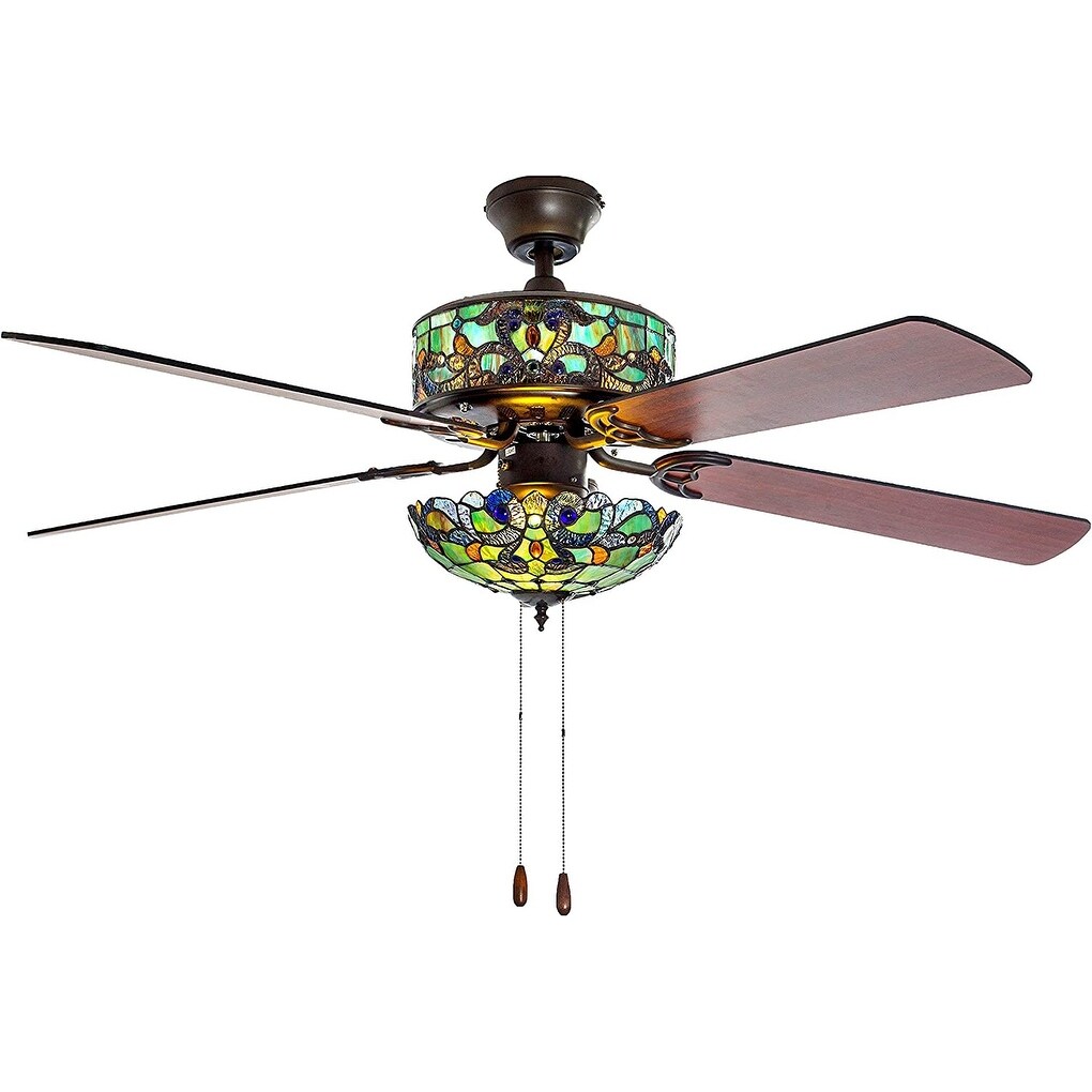 Stained Glass Magna Carta LED Ceiling Fan - 52