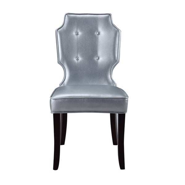 Chic Home Lennon Leather Button-tufted Turned Wooden Leg Dining Chair