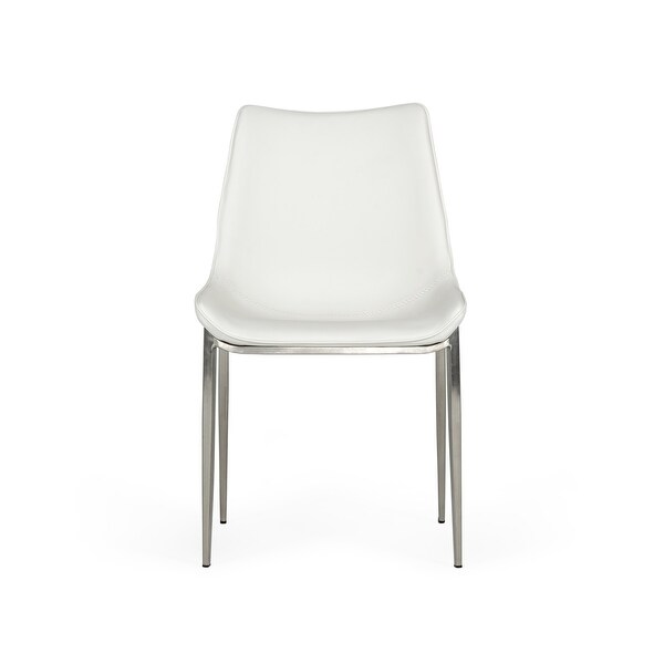 Modrest Frasier Modern White Eco-Leather Dining Chair (Set of 2) - Ove