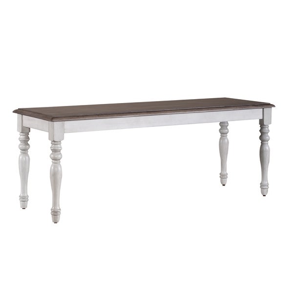 Ocean Isle Antique White Weathered Pine Bench - Overstock - 36118836