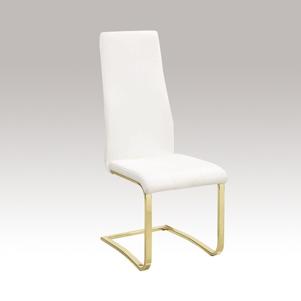 Set of 4 Dining Side Chair in White and Rustic Brass - Overstock - 349