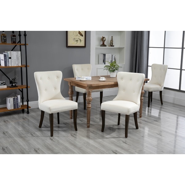 Dining Chair Tufted Armless Chair Upholstered Accent Chair, Set of 2,