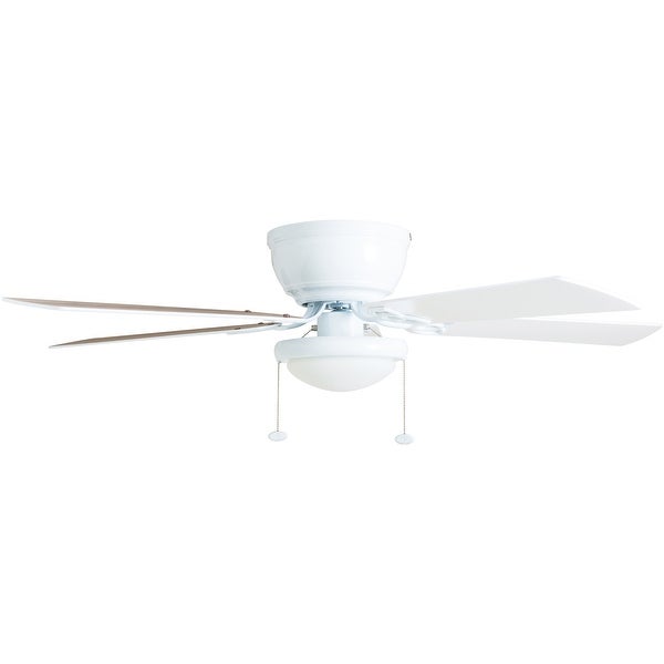 Prominence Home Benton Hugger Ceiling Fan, Low-Profile, LED Cased Whit