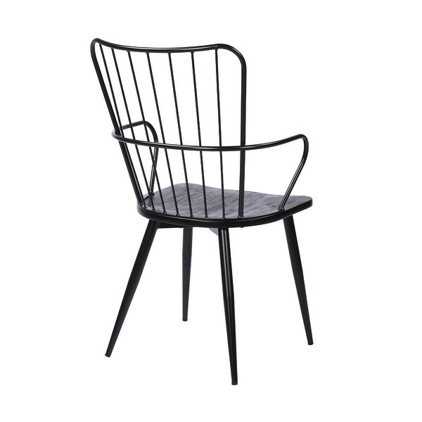 Parisa High Back Steel Framed Side Chair in Black Powder Coated Finish