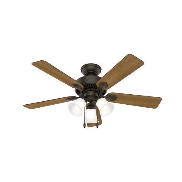 Hunter 44 Swanson Ceiling Fan with 3-Light LED Light Kit and Pull Chai