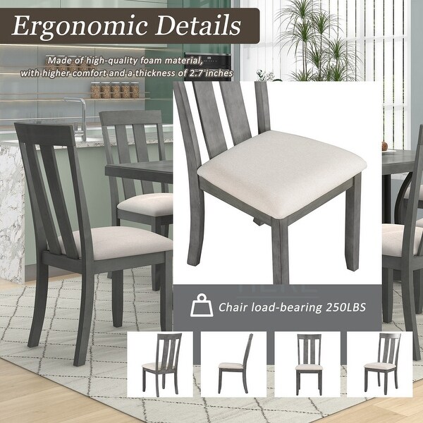 Set of 4 Dining Chairs Soft Fabric Dining Room Chairs with Seat Cushio