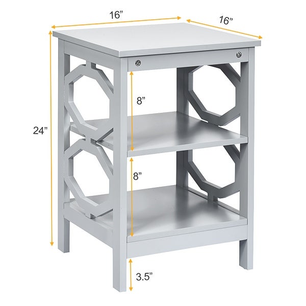 Costway 3-tier Nightstand Sofa Side End Accent Table Storage Display -