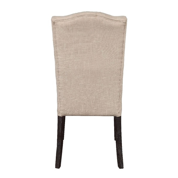 Gerardo Side Chair (Set-2) in Beige Linen & Weathered Espresso - Overs